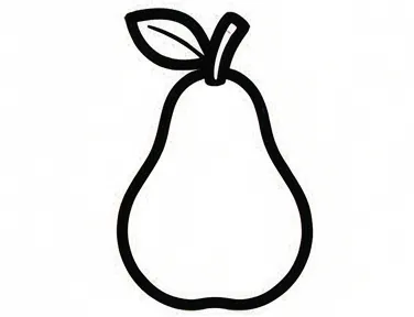 a pear with a leaf on it 2.webp